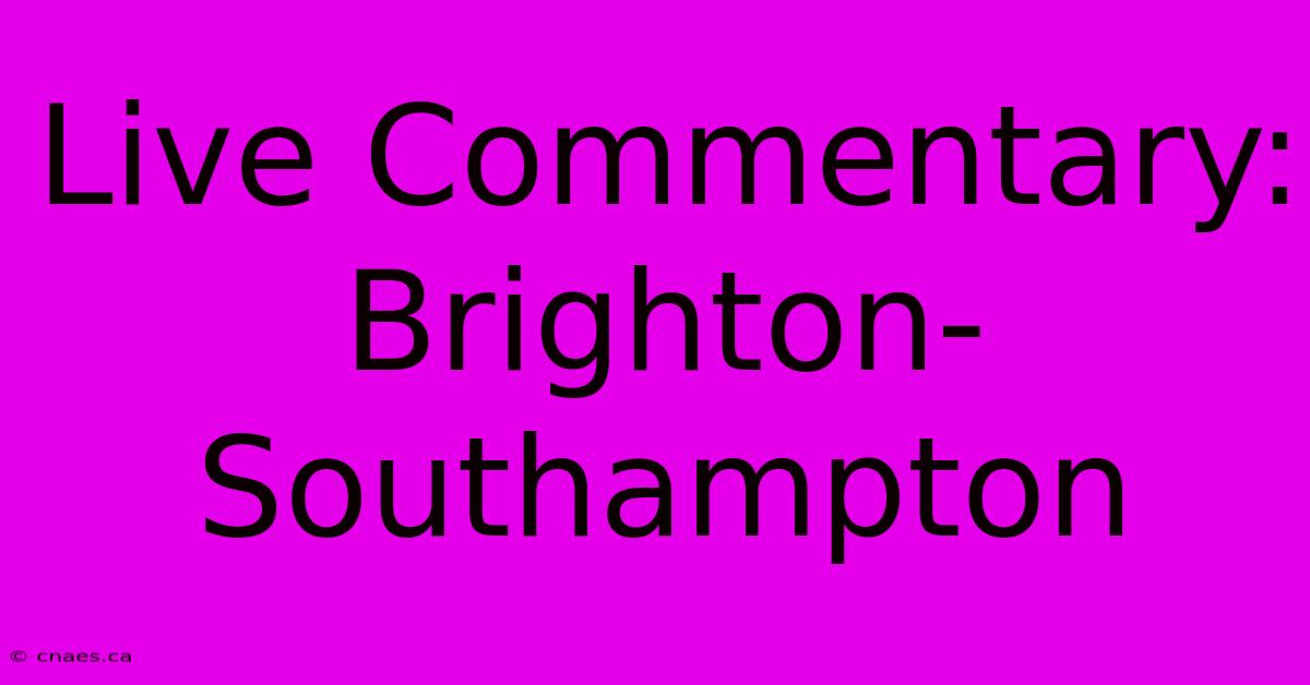 Live Commentary: Brighton-Southampton