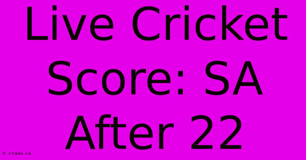 Live Cricket Score: SA After 22