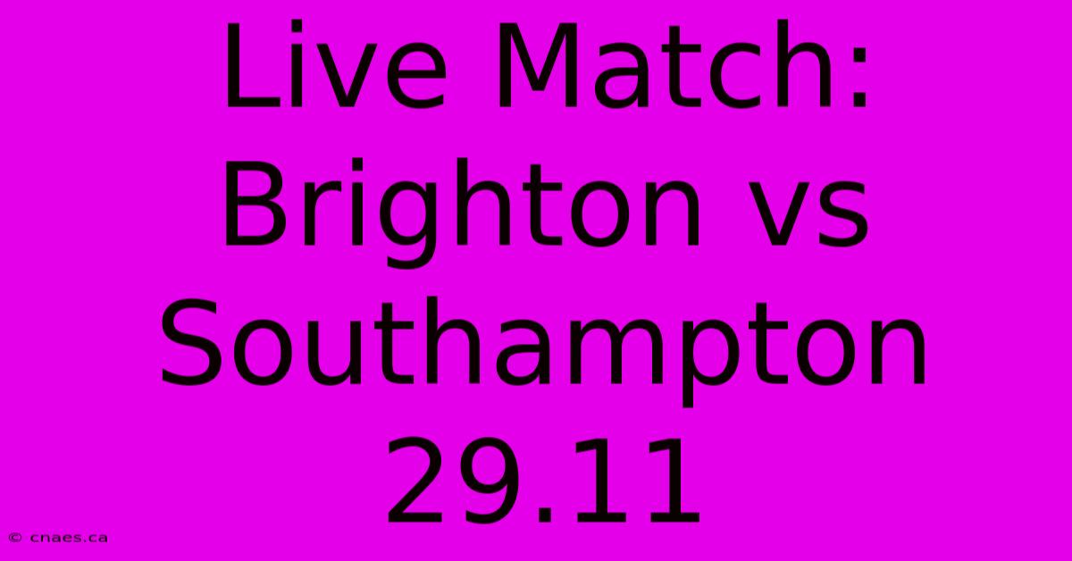 Live Match: Brighton Vs Southampton 29.11