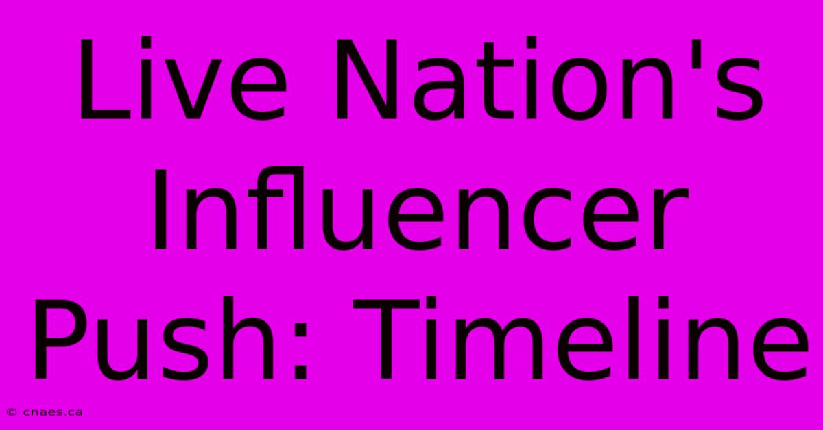 Live Nation's Influencer Push: Timeline