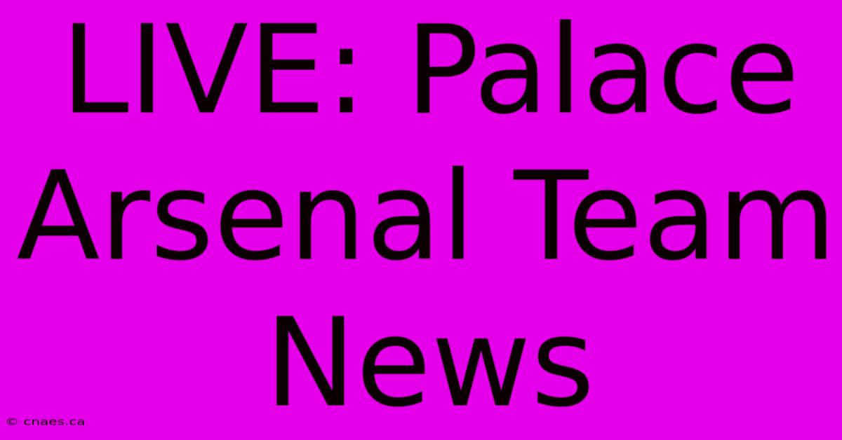 LIVE: Palace Arsenal Team News