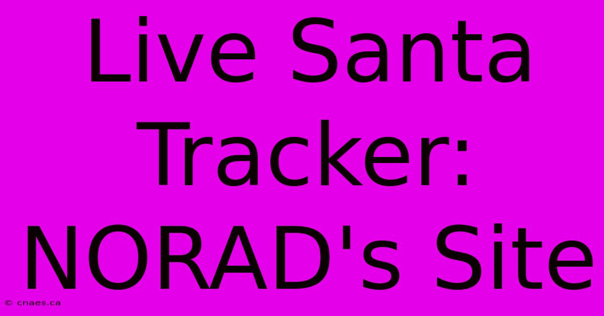 Live Santa Tracker: NORAD's Site