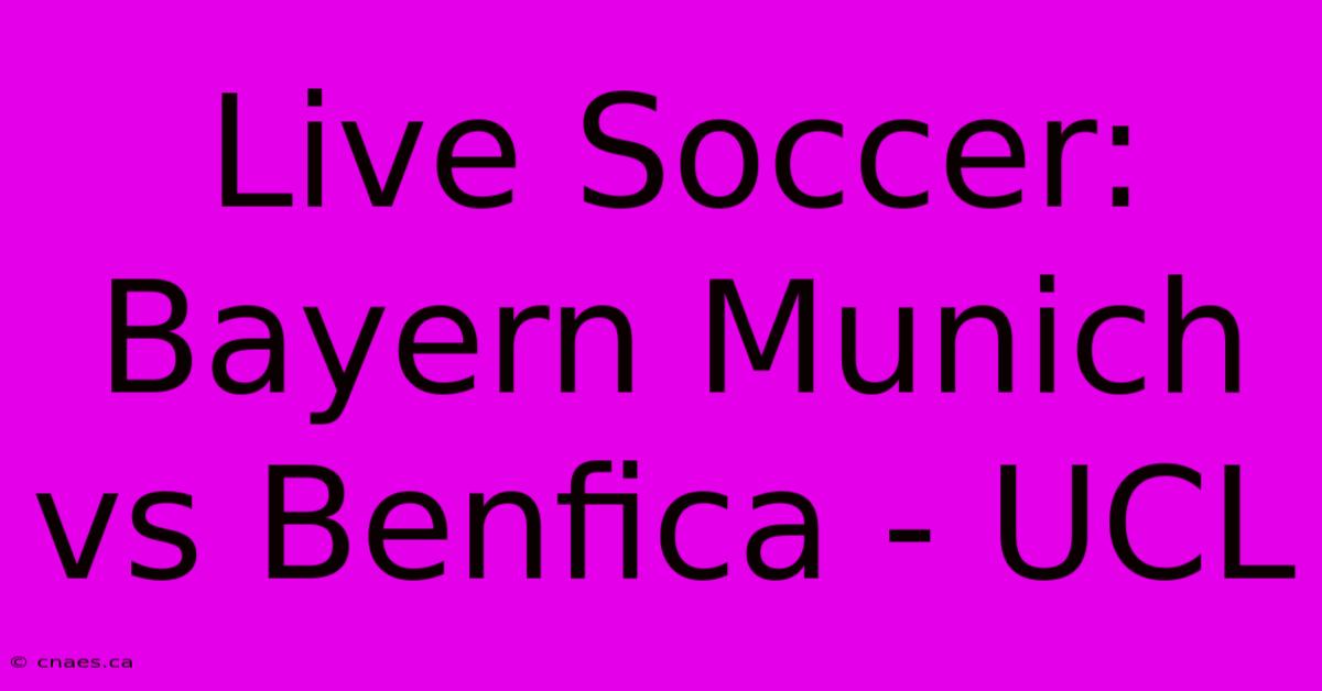 Live Soccer: Bayern Munich Vs Benfica - UCL