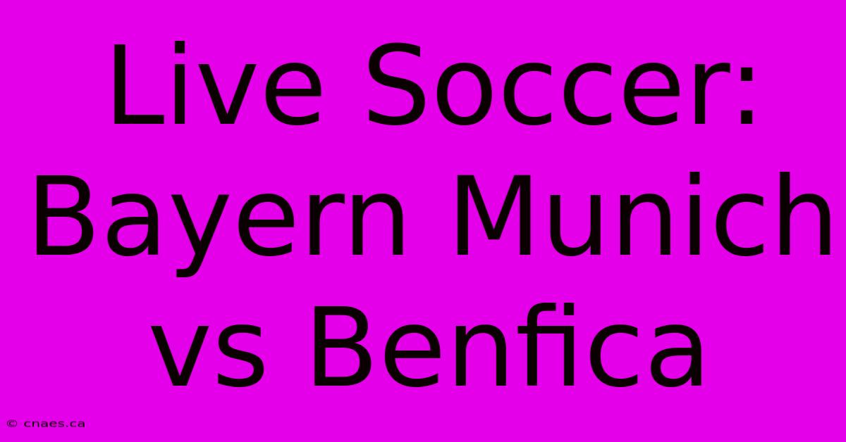 Live Soccer: Bayern Munich Vs Benfica