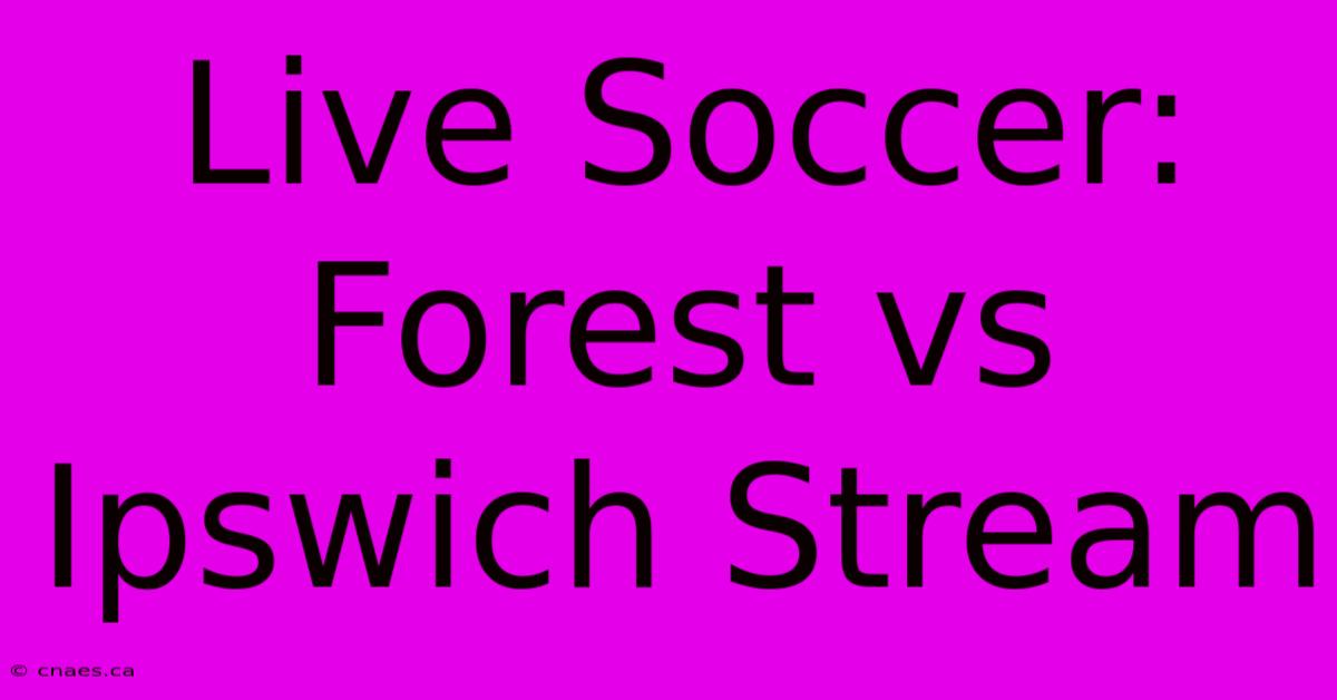 Live Soccer: Forest Vs Ipswich Stream