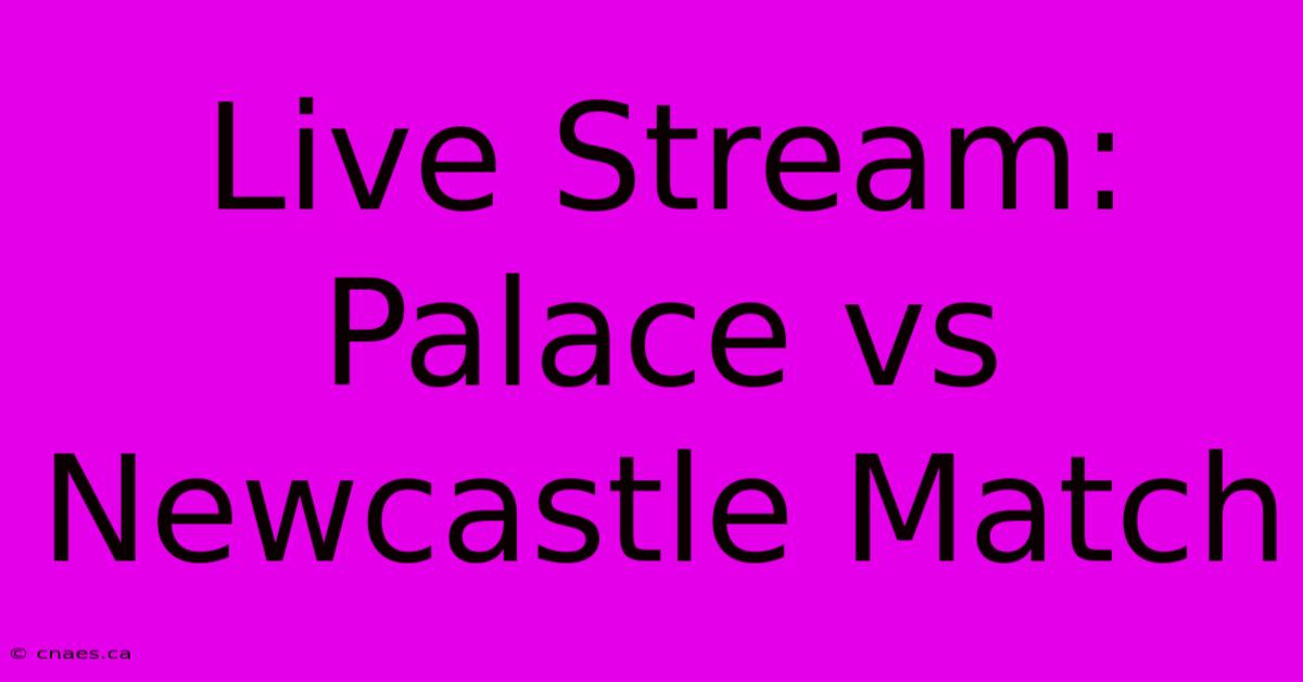 Live Stream: Palace Vs Newcastle Match