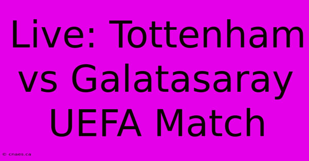 Live: Tottenham Vs Galatasaray UEFA Match