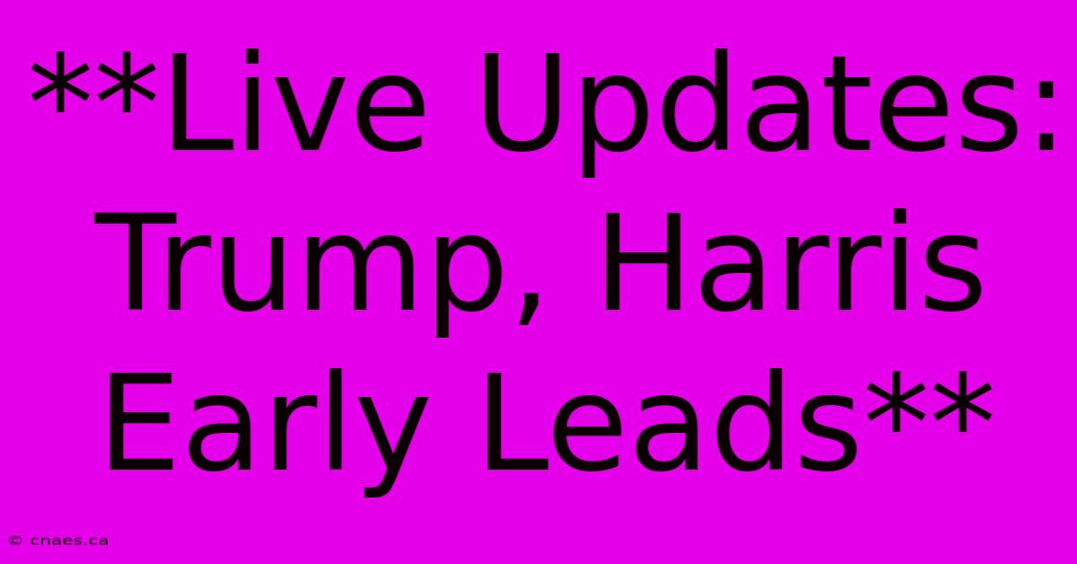 **Live Updates: Trump, Harris Early Leads**