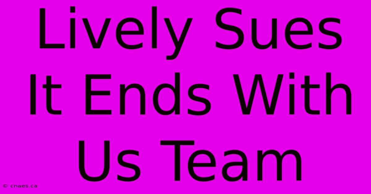 Lively Sues It Ends With Us Team