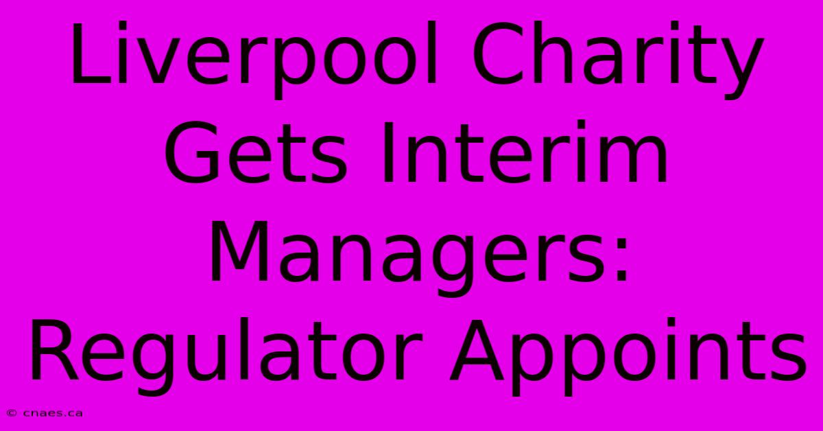 Liverpool Charity Gets Interim Managers: Regulator Appoints