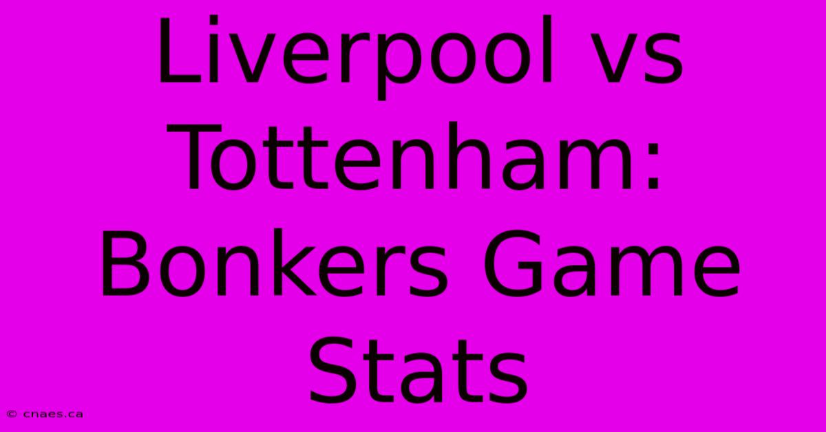 Liverpool Vs Tottenham: Bonkers Game Stats