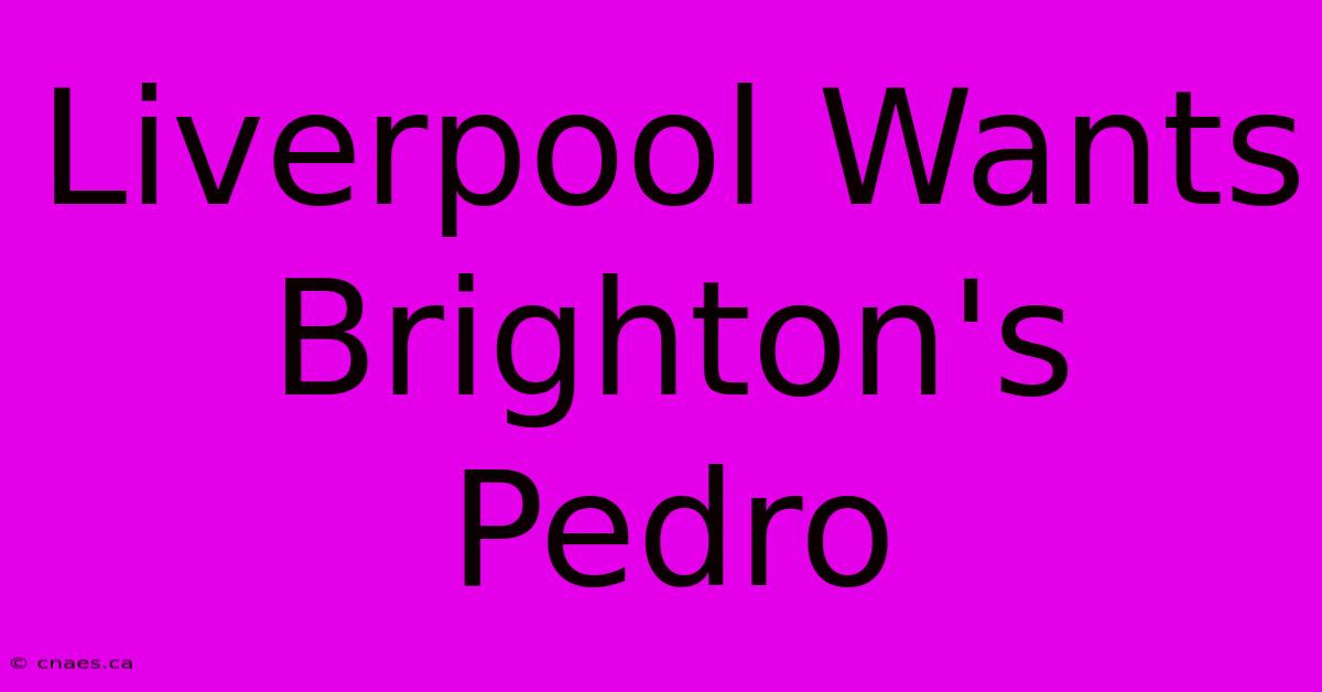 Liverpool Wants Brighton's Pedro