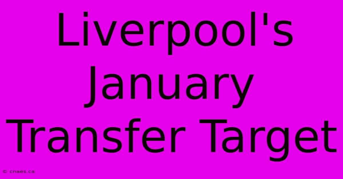 Liverpool's January Transfer Target