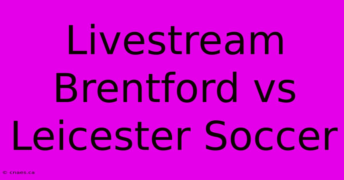 Livestream Brentford Vs Leicester Soccer