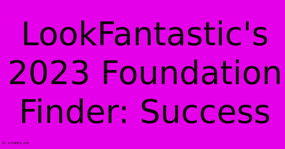 LookFantastic's 2023 Foundation Finder: Success