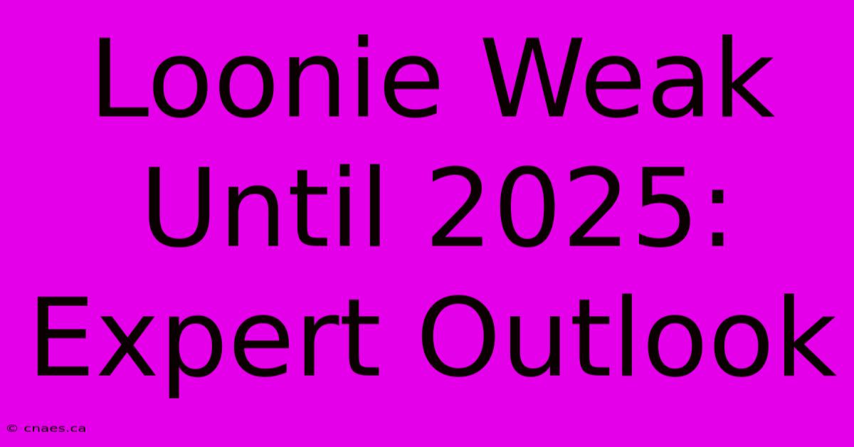 Loonie Weak Until 2025: Expert Outlook