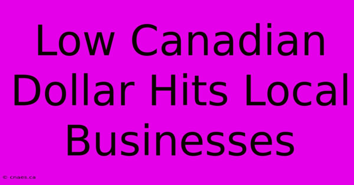 Low Canadian Dollar Hits Local Businesses