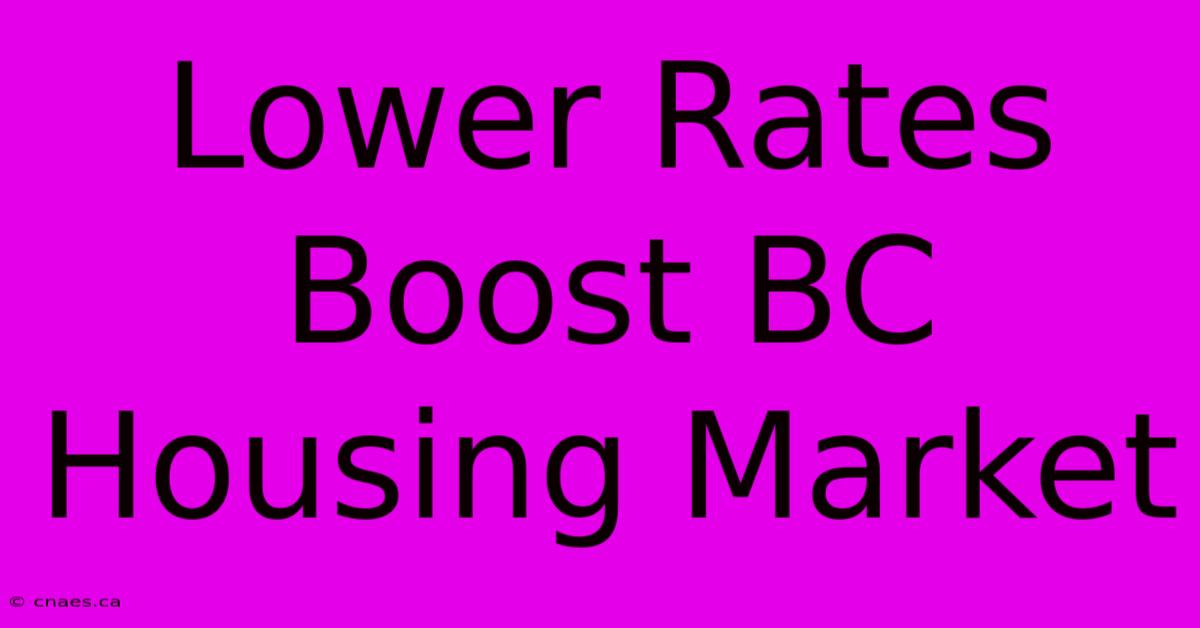 Lower Rates Boost BC Housing Market