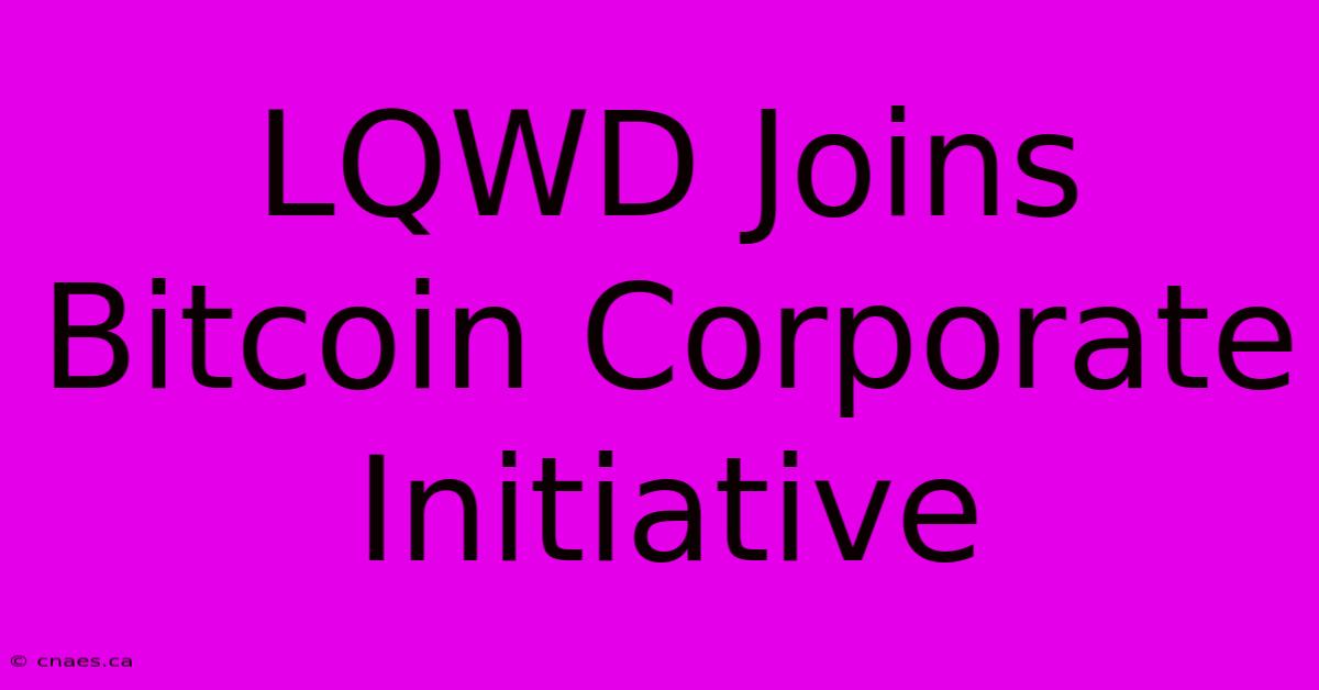 LQWD Joins Bitcoin Corporate Initiative