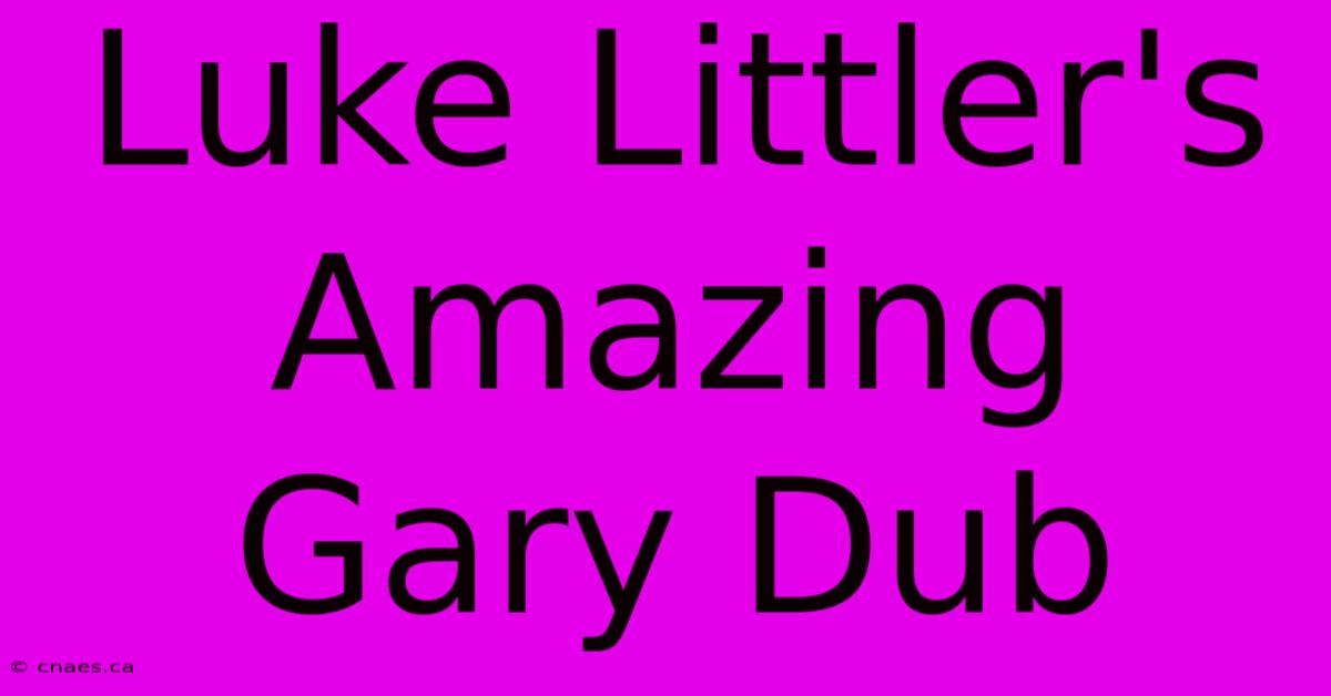 Luke Littler's Amazing Gary Dub