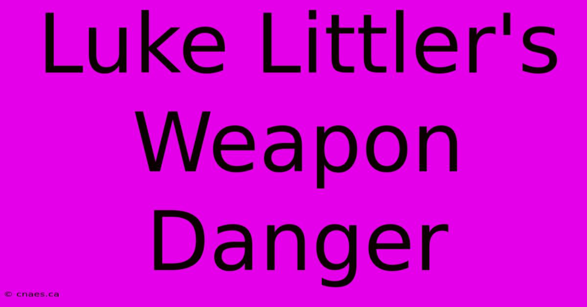 Luke Littler's Weapon Danger