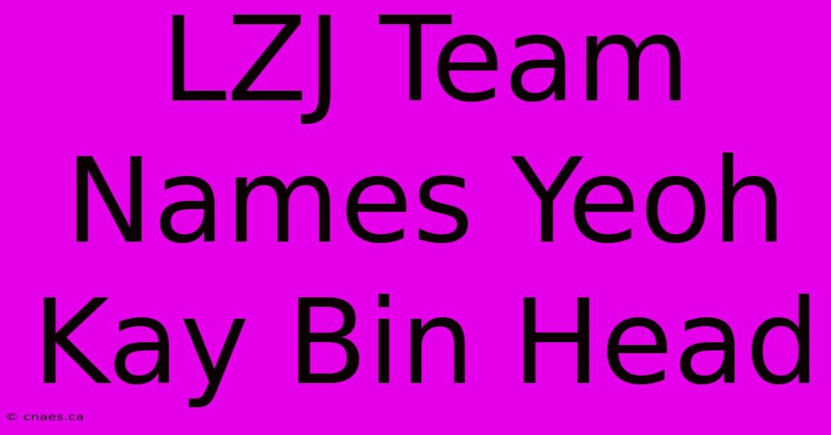 LZJ Team Names Yeoh Kay Bin Head