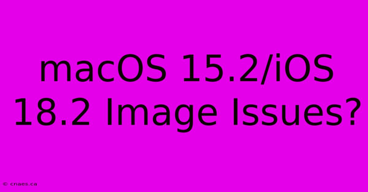 MacOS 15.2/iOS 18.2 Image Issues?