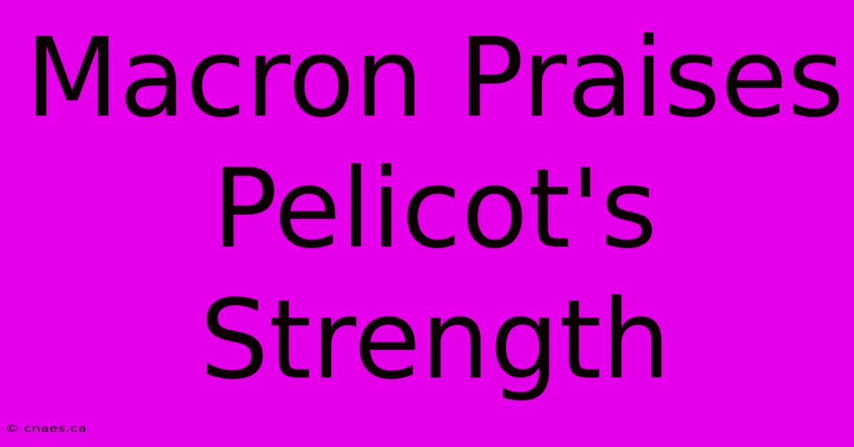 Macron Praises Pelicot's Strength