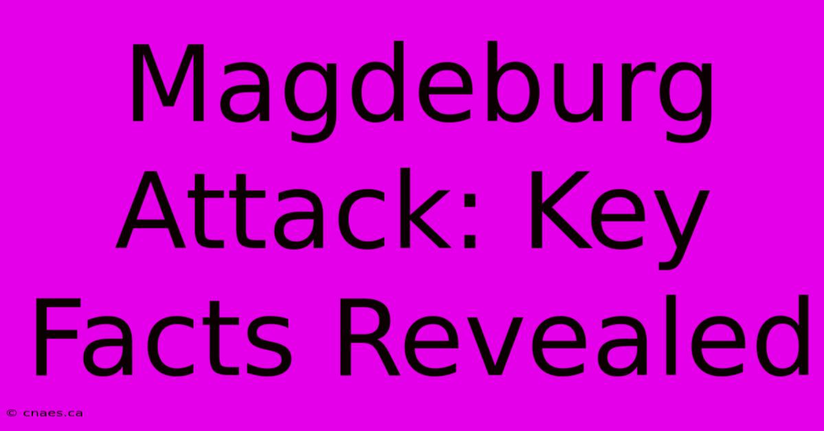 Magdeburg Attack: Key Facts Revealed