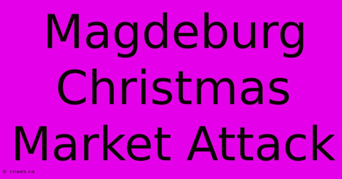 Magdeburg Christmas Market Attack