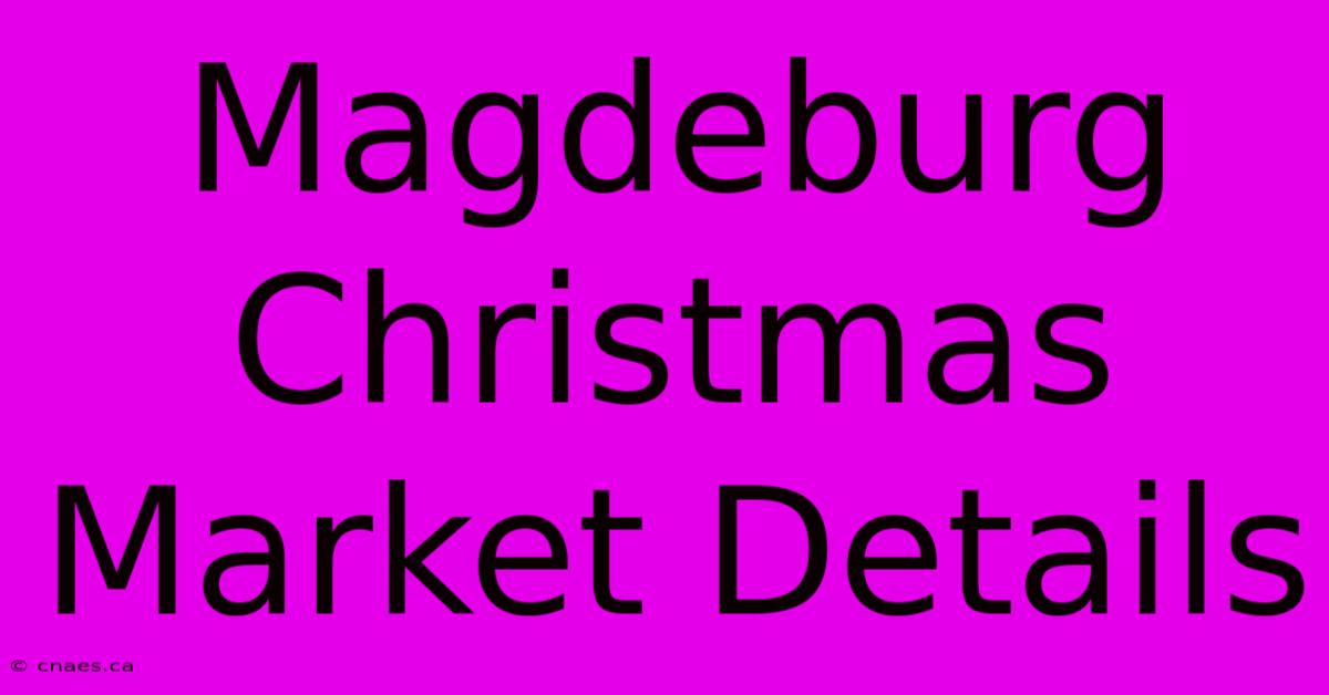 Magdeburg Christmas Market Details