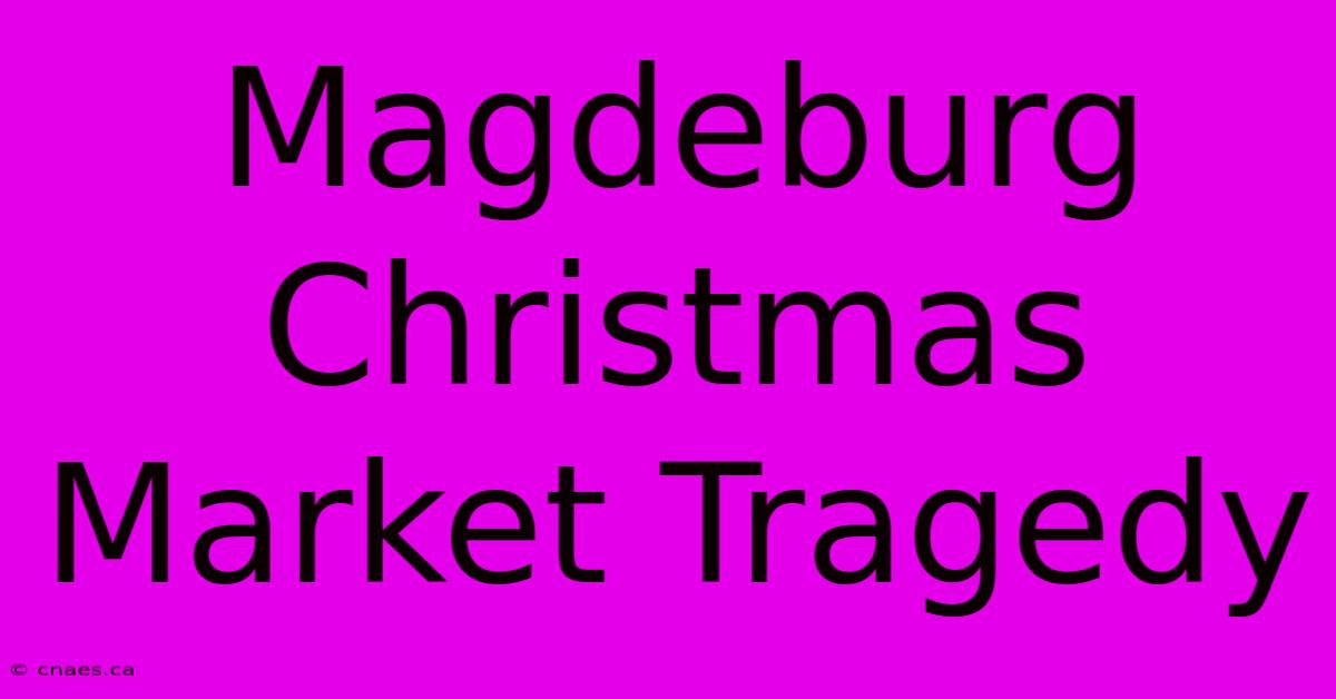 Magdeburg Christmas Market Tragedy