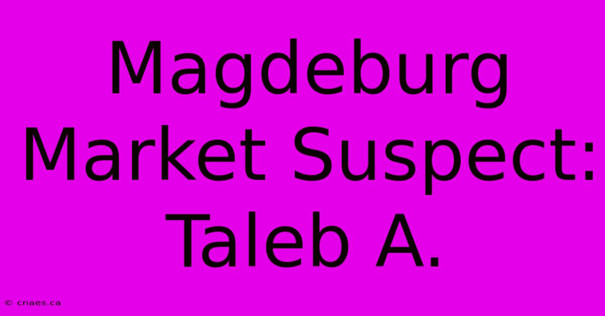 Magdeburg Market Suspect: Taleb A.