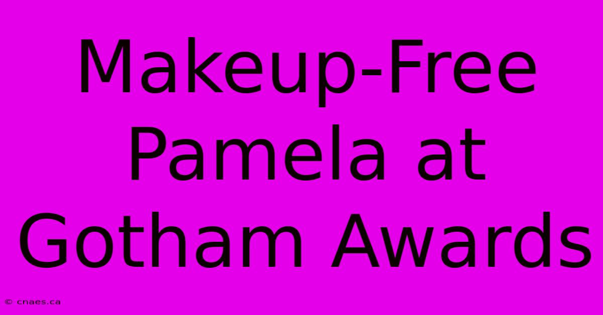 Makeup-Free Pamela At Gotham Awards