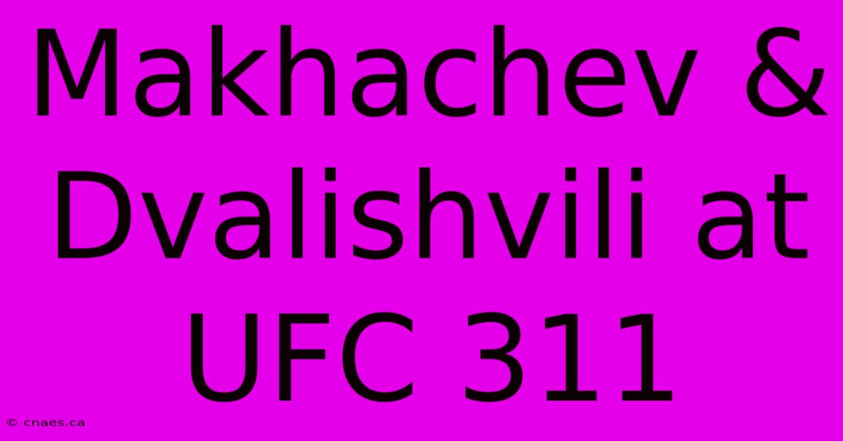 Makhachev & Dvalishvili At UFC 311