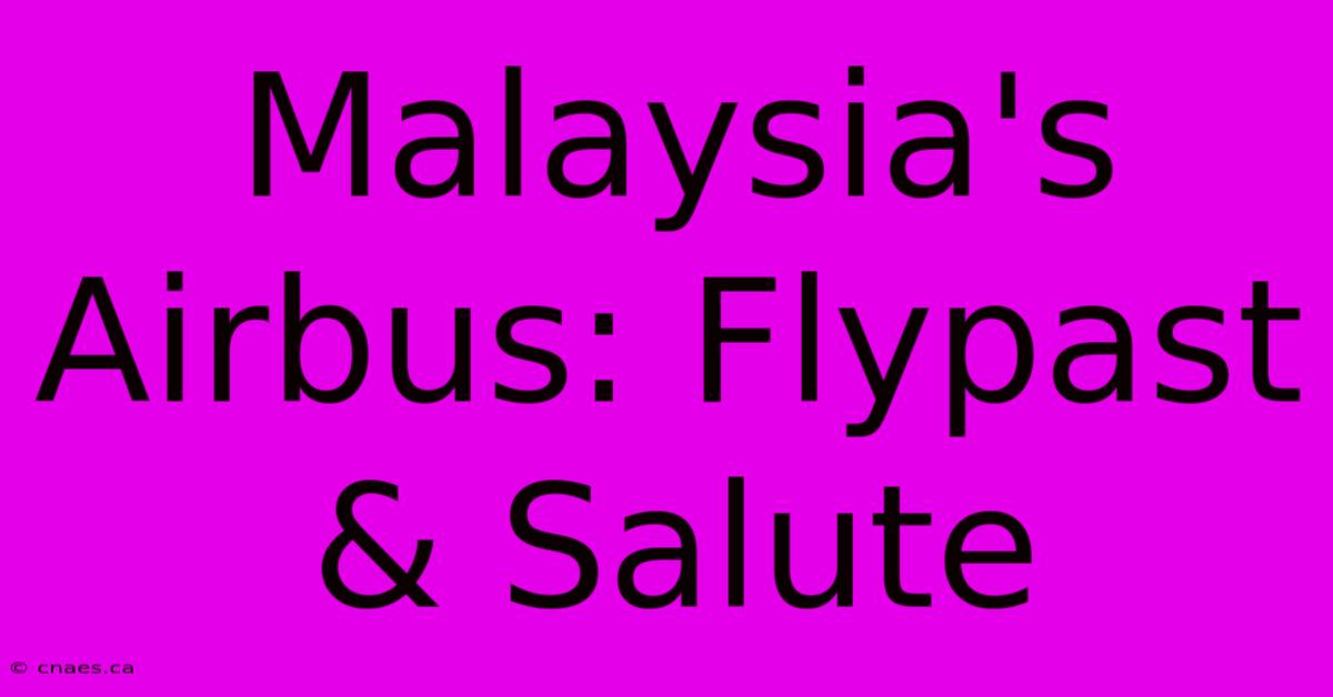 Malaysia's Airbus: Flypast & Salute