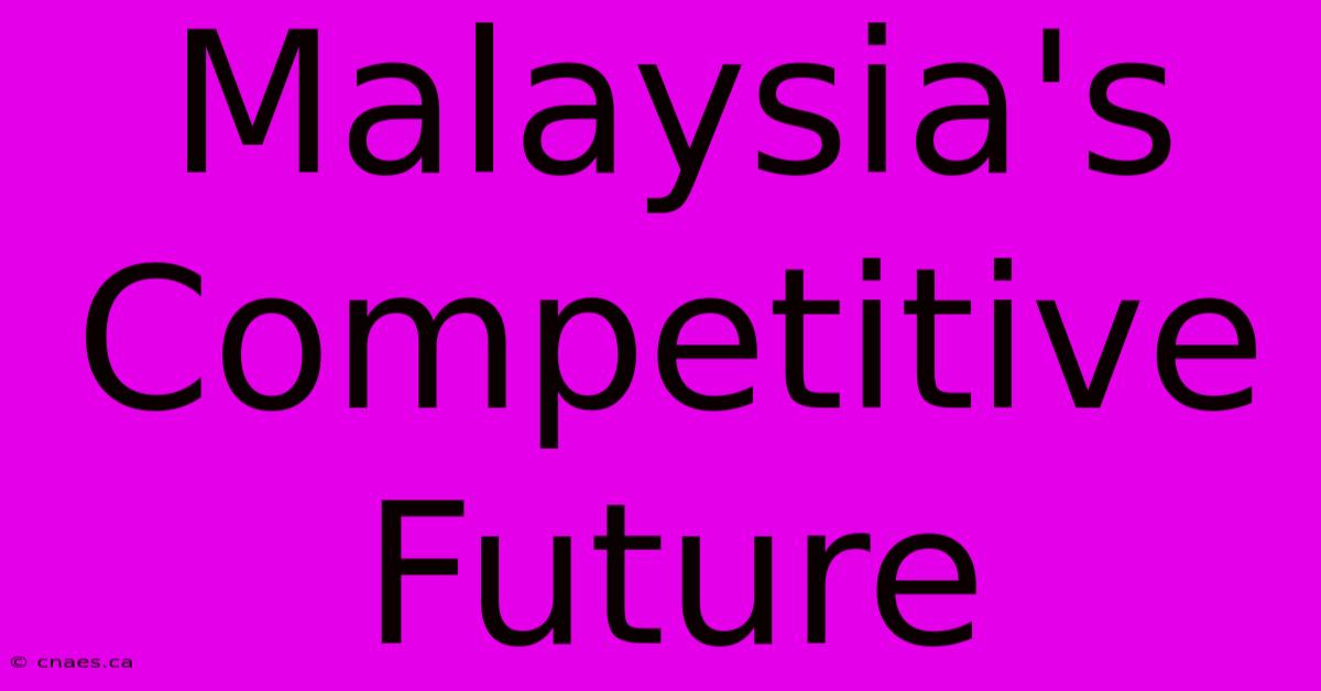 Malaysia's Competitive Future