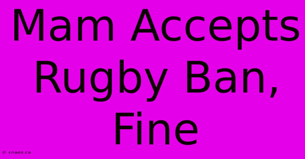 Mam Accepts Rugby Ban, Fine