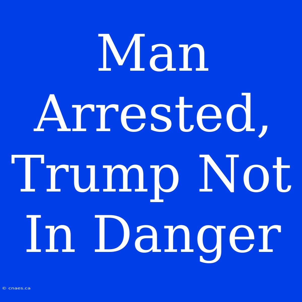 Man Arrested, Trump Not In Danger