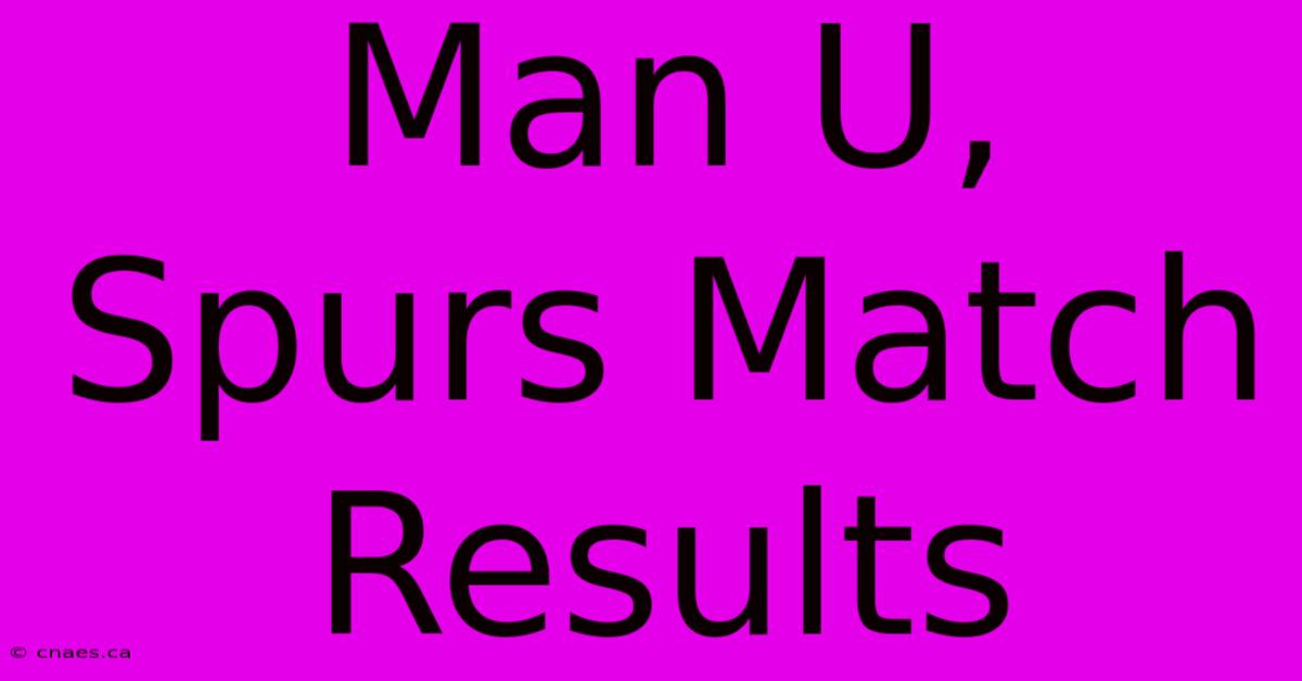 Man U, Spurs Match Results