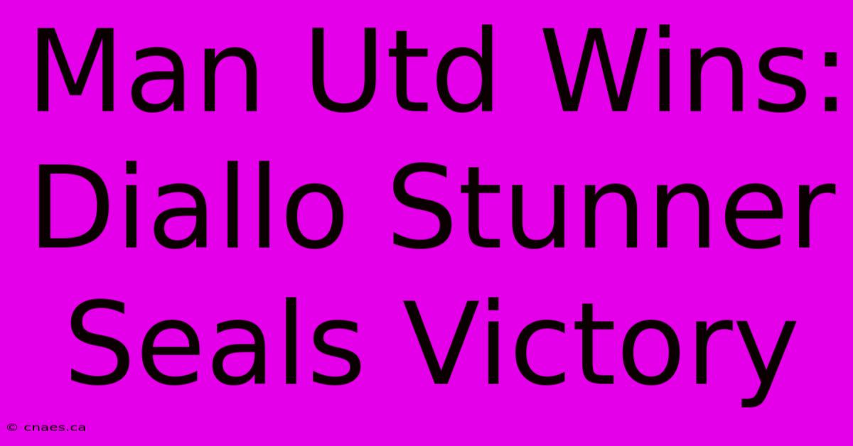 Man Utd Wins: Diallo Stunner Seals Victory