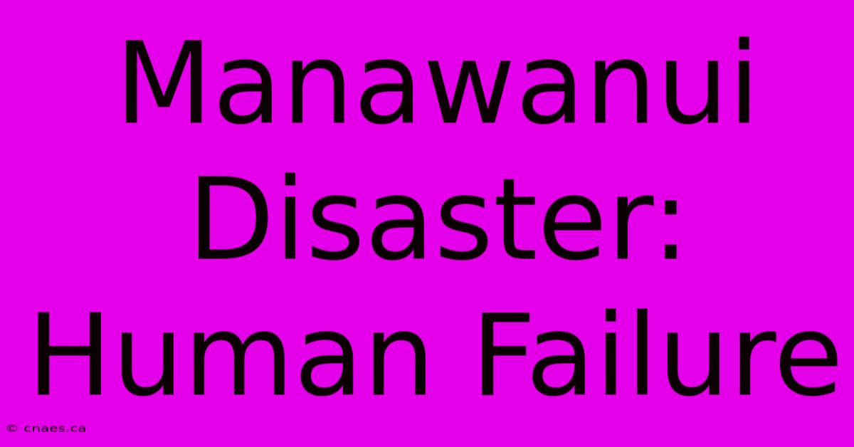 Manawanui Disaster: Human Failure