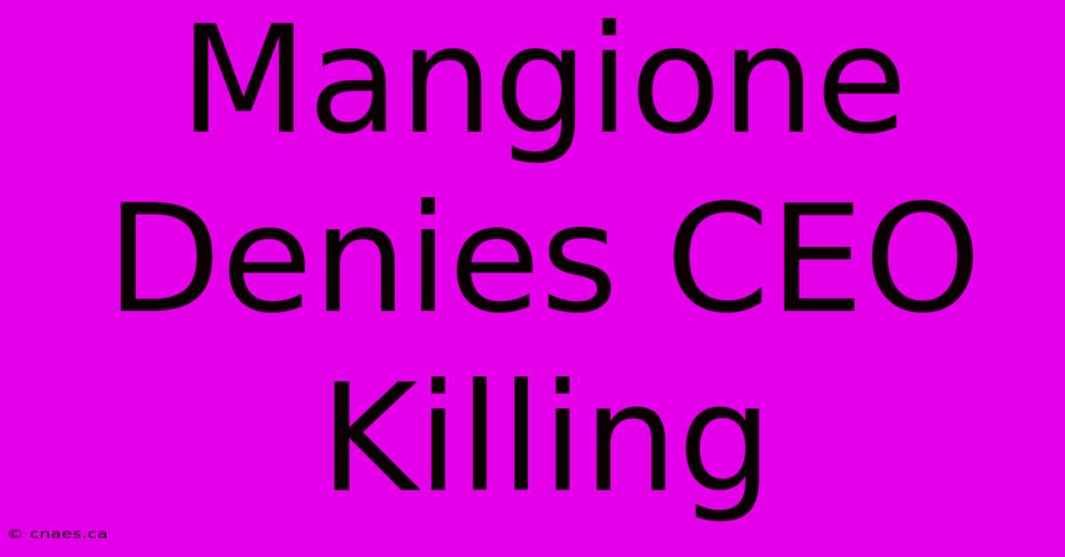 Mangione Denies CEO Killing