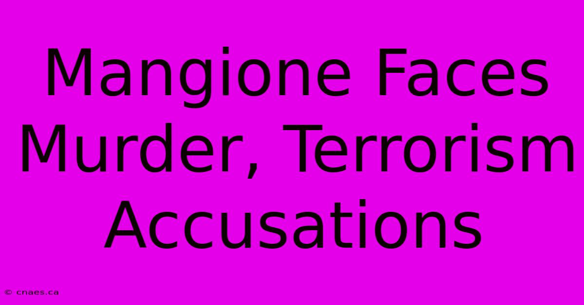 Mangione Faces Murder, Terrorism Accusations