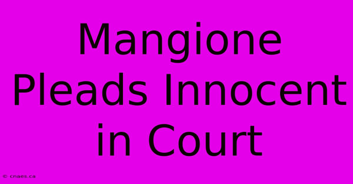 Mangione Pleads Innocent In Court