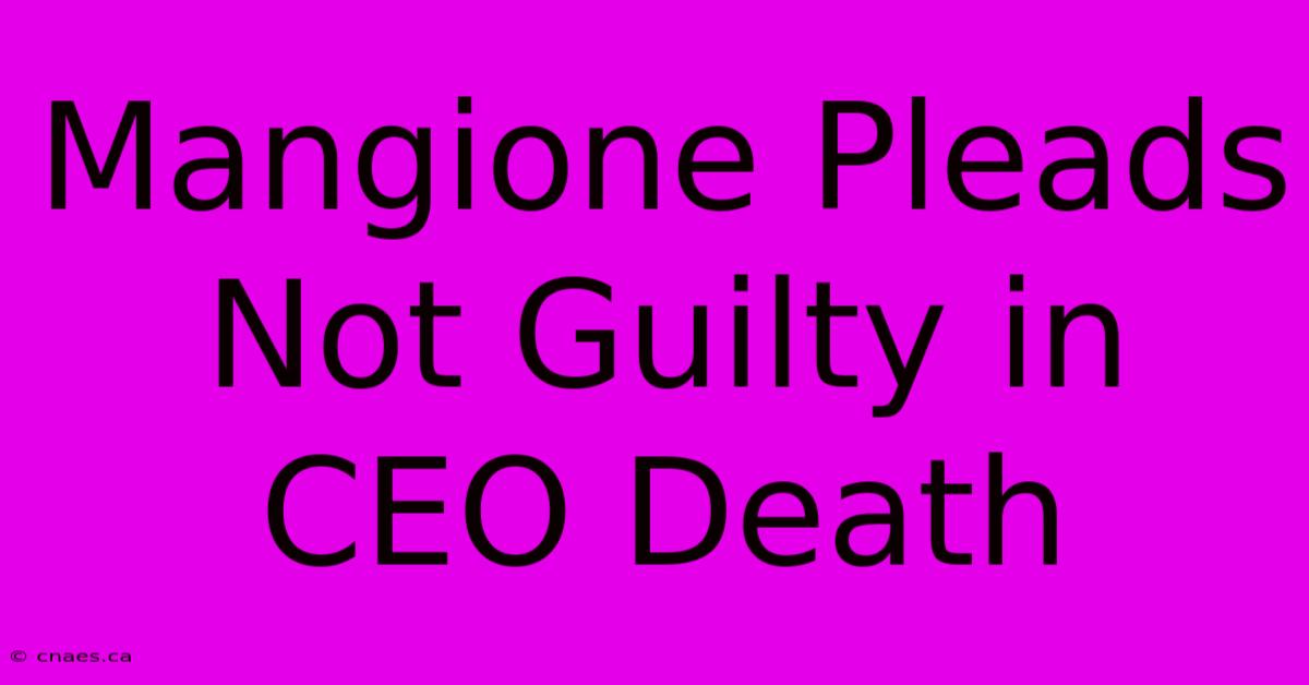 Mangione Pleads Not Guilty In CEO Death