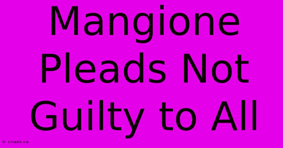 Mangione Pleads Not Guilty To All