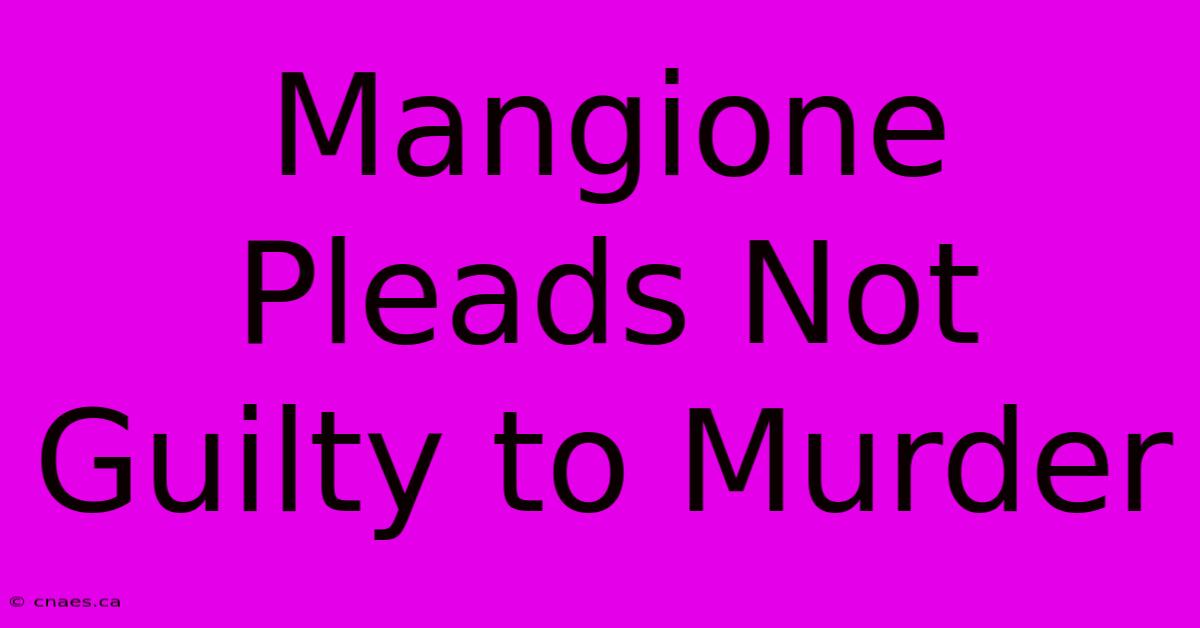 Mangione Pleads Not Guilty To Murder