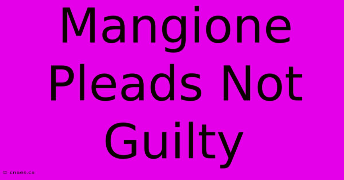 Mangione Pleads Not Guilty