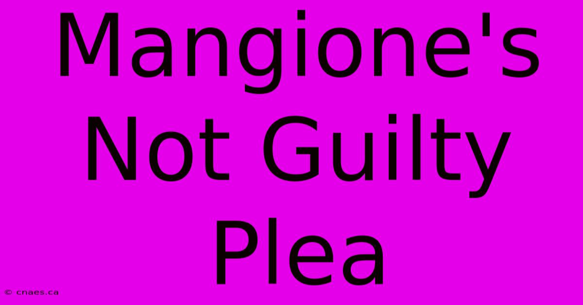 Mangione's Not Guilty Plea